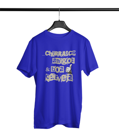 CAMISETA CHURRASCO AMIGOS E BOA CERVEJA