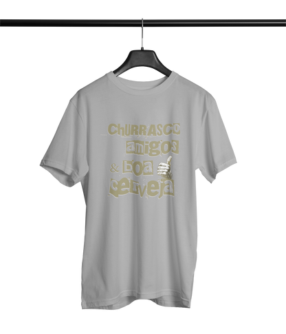 CAMISETA CHURRASCO AMIGOS E BOA CERVEJA